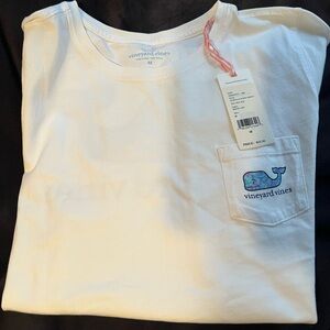 Vineyard Vines Cream T-Shirt with Colorful Pocket Logo